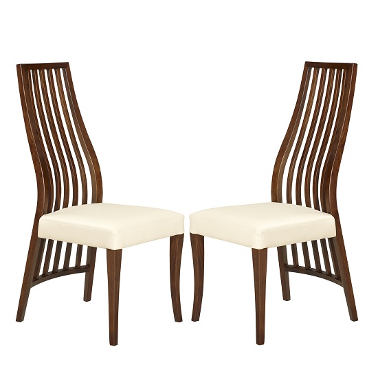 Riley Dining Chair In Cream With Wooden Frame In A Pair Furniture in