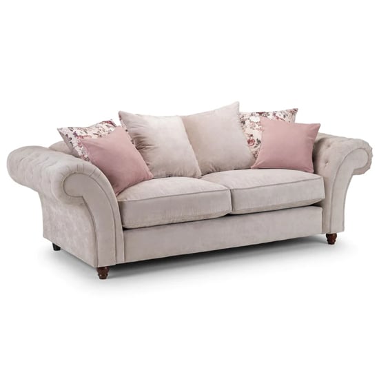 Product photograph of Rima Fabric 3 Seater Sofa In Beige from Furniture in Fashion