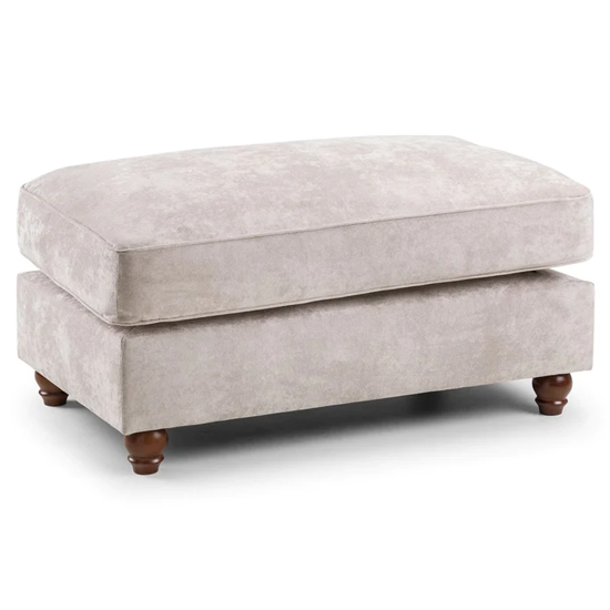 Rima Fabric Foot Stool In Beige