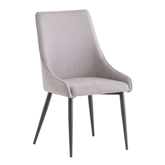 Product photograph of Remika Fabric Dining Chair In Grey from Furniture in Fashion