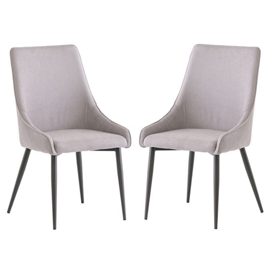 Product photograph of Remika Grey Fabric Dining Chair In A Pair from Furniture in Fashion