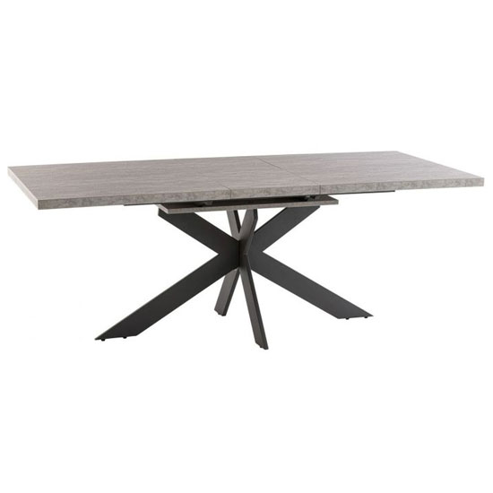 Photo of Remika marble effect extending dining table in light grey