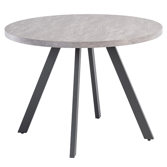 Photo of Remika round wooden dining table in light grey