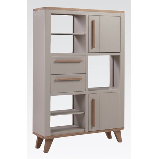 Read more about Rimit wooden high display unit in oak and beige