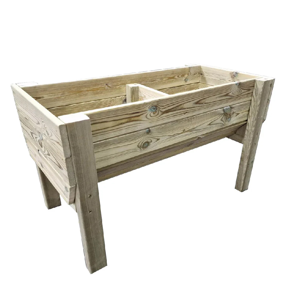 Rimouski Large Wooden Garden Vegetable Planter In Natural
