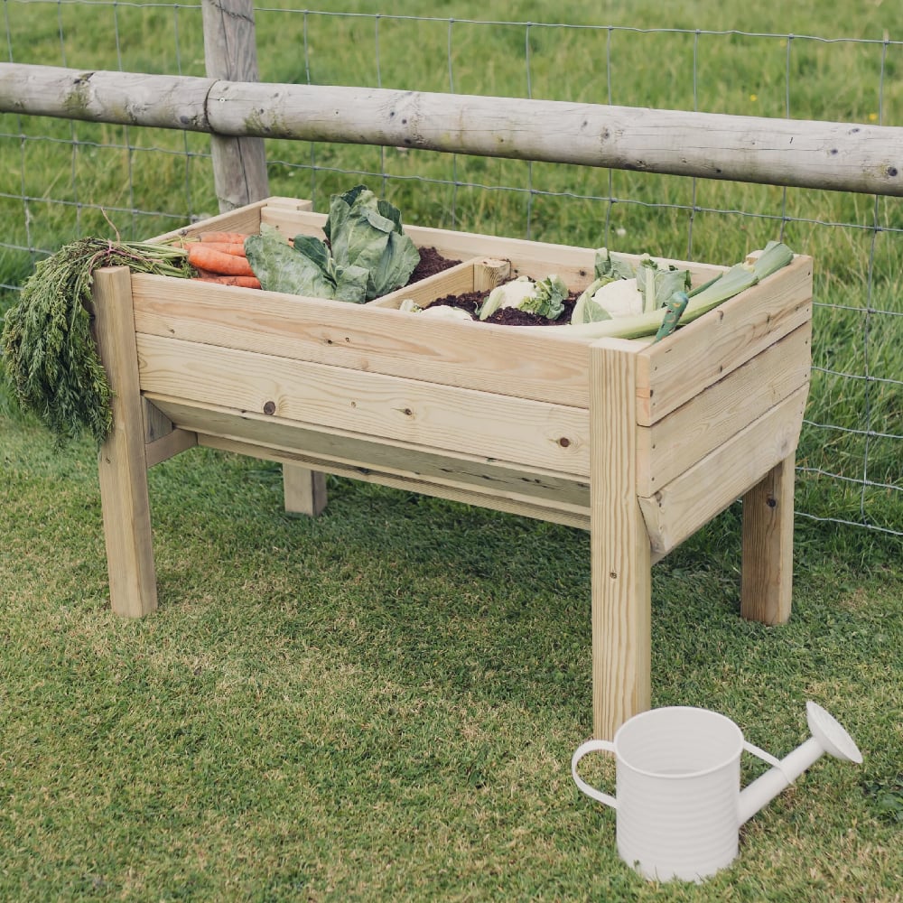 Rimouski Large Wooden Garden Vegetable Planter In Natural