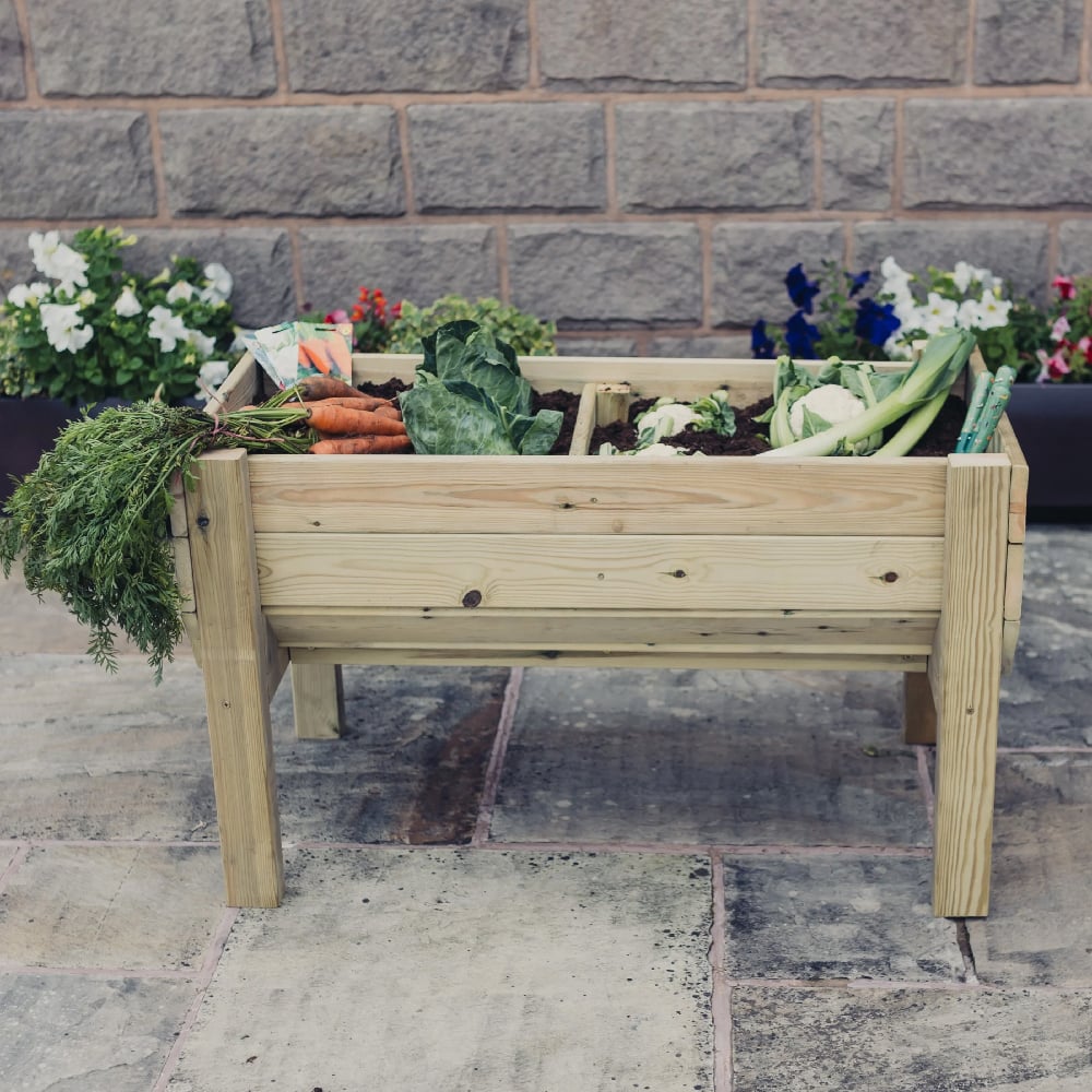 Product photograph of Rimouski Medium Wooden Garden Vegetable Planter In Natural from Furniture in Fashion