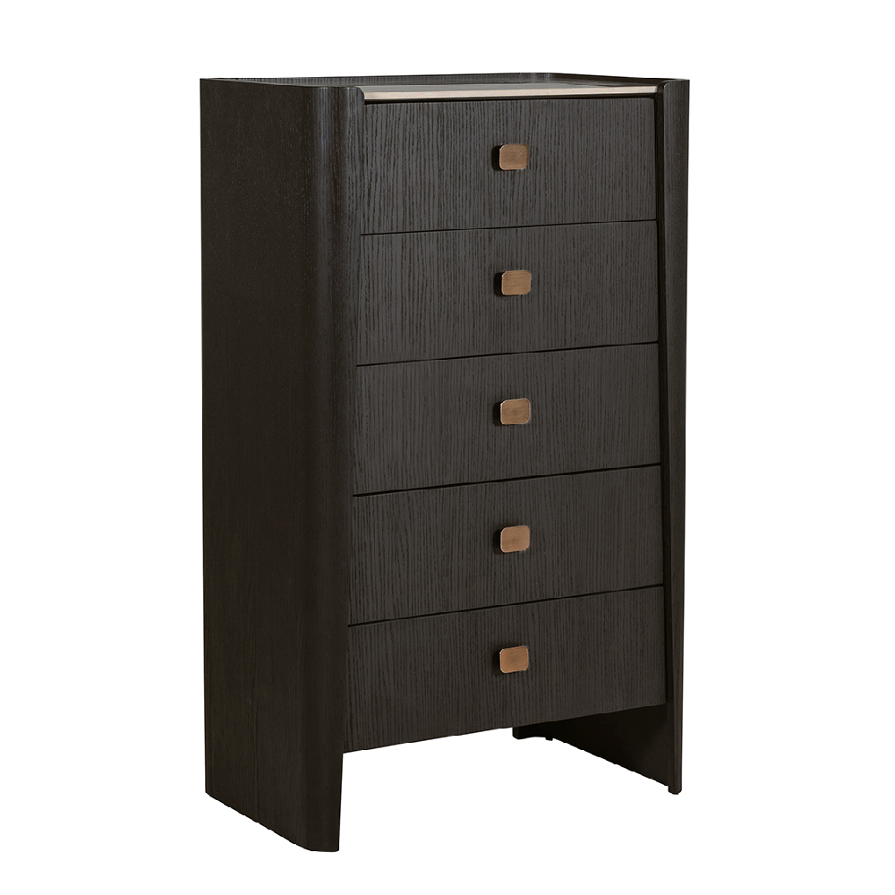 Read more about Rimouski wooden chest of 5 drawers in ebony brown