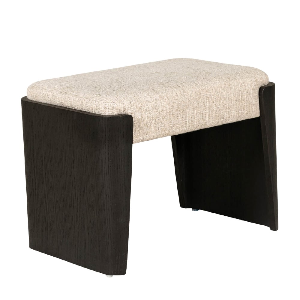 Read more about Rimouski wooden dressing stool with fabric seat in ebony brown