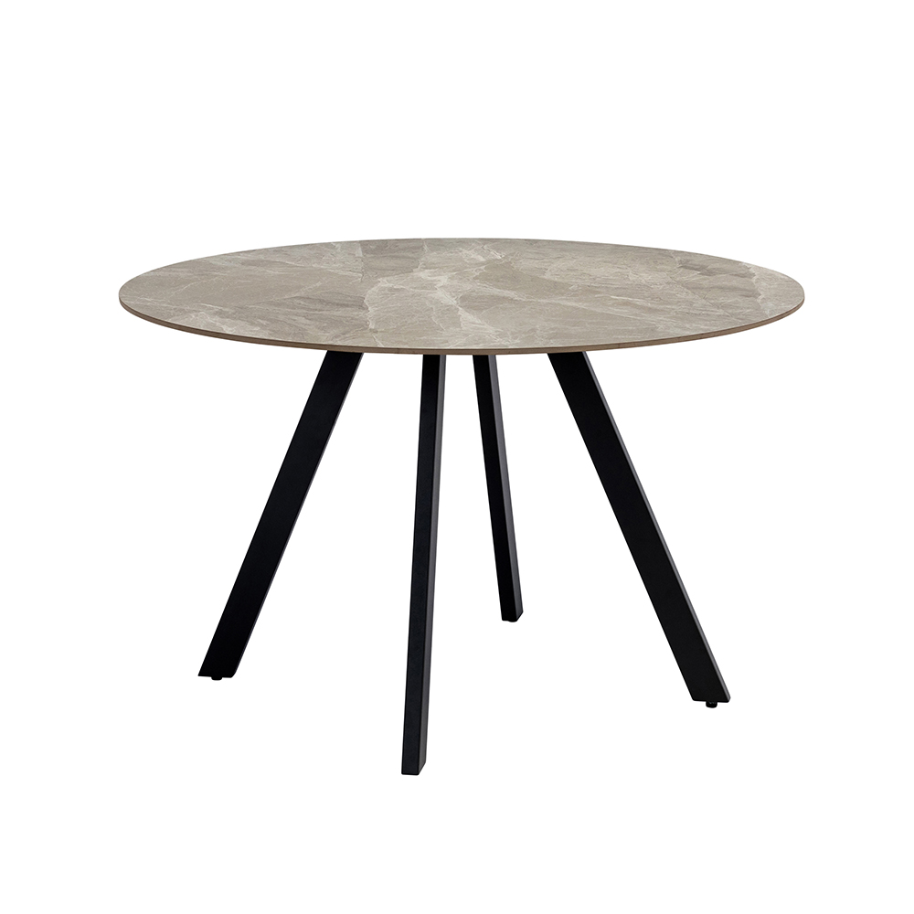 Rinaldo Round Sintered Stone Top Dining Table in Grey