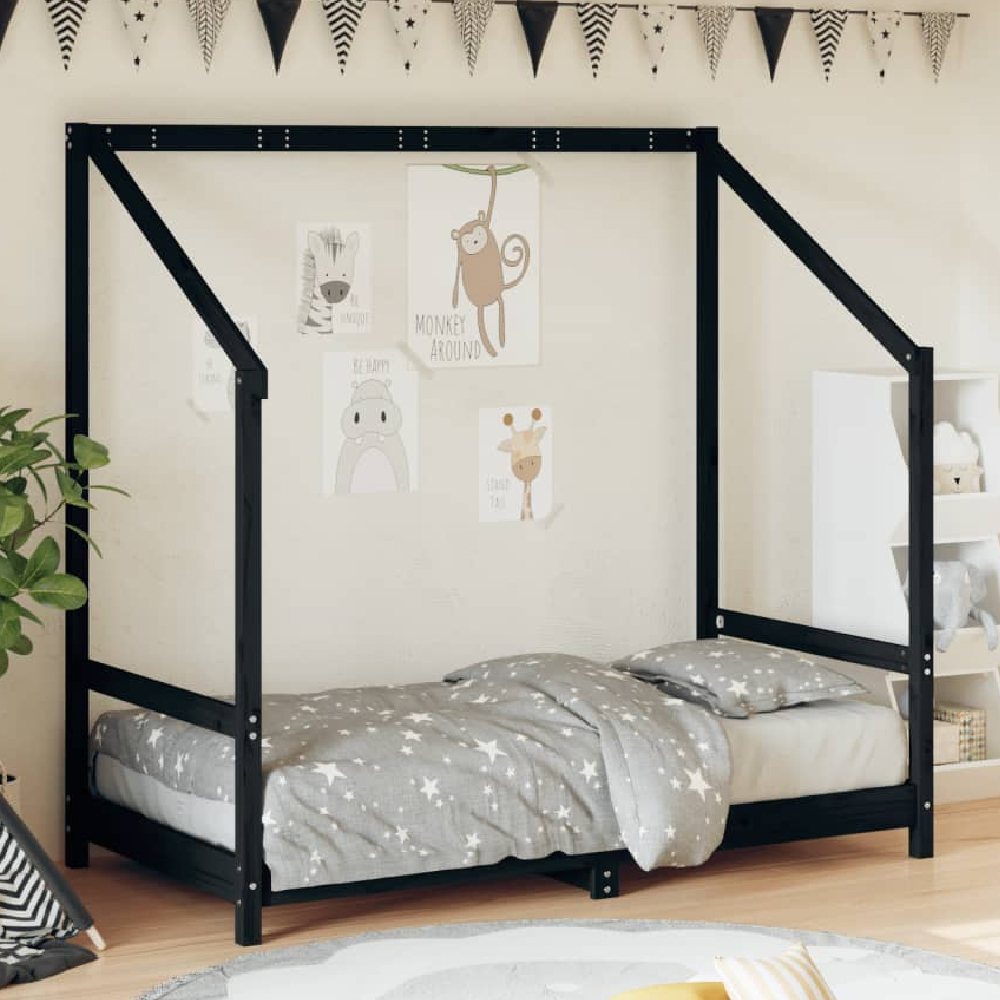Read more about Ringgold 80x160cm wooden children bed in black