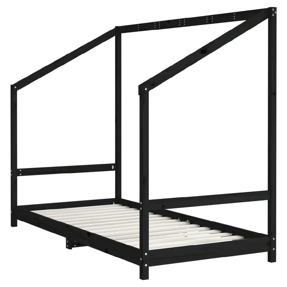 Ringgold 90x190cm Wooden Children Bed In Black