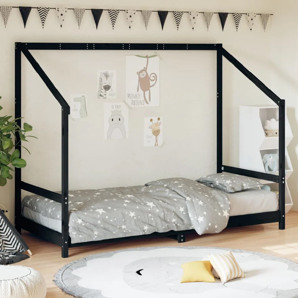 Read more about Ringgold 90x190cm wooden children bed in black