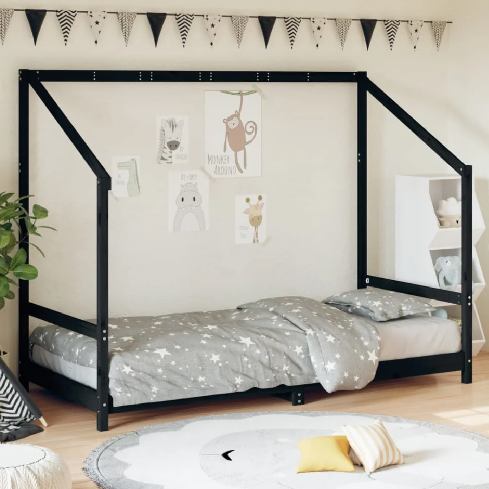 Read more about Ringgold 90x200cm wooden children bed in black