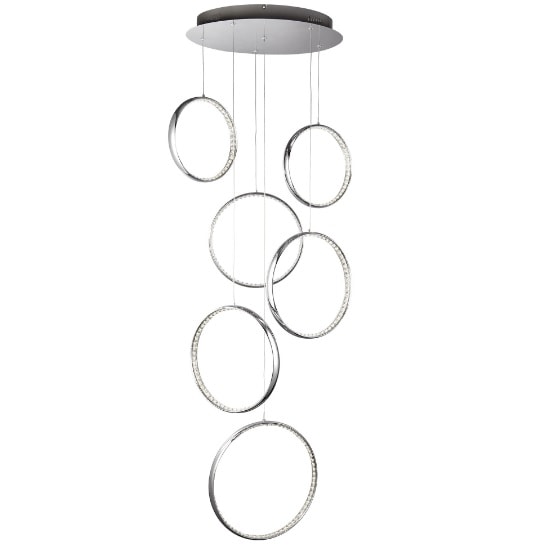 Product photograph of Rings Led Ceiling Light In Chrome With Clear Crystal from Furniture in Fashion