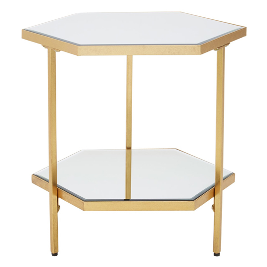 Moldoveanu 2 Shelves Side Table With In Gold Mirrored Glass Top _2