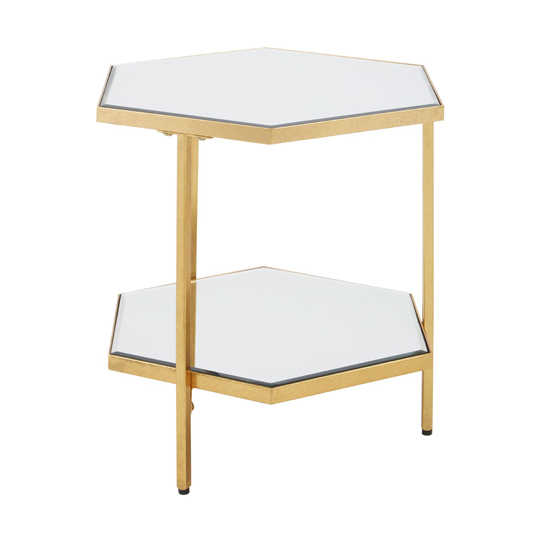 Moldoveanu 2 Shelves Side Table With In Gold Mirrored Glass Top _3
