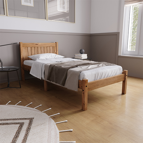 Rio Pine Wood Single Bed In Pine