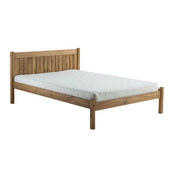 Rio Wooden Small Double Bed In Waxed Pine_2