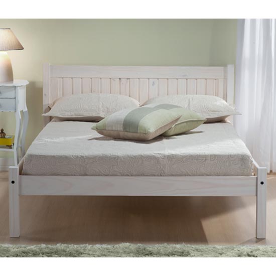 Rio Wooden Small Double Bed In White Washed_2