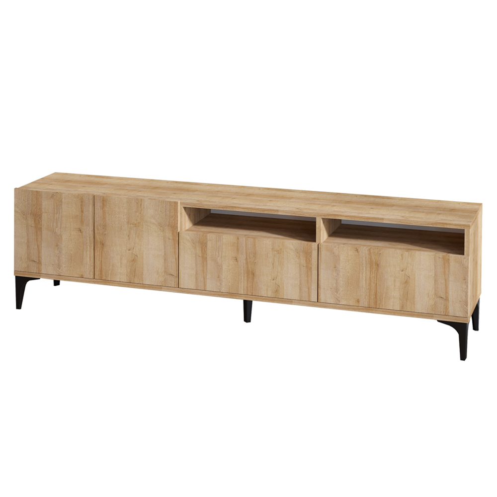 Riona Wooden TV Stand with 4 Doors in Oak