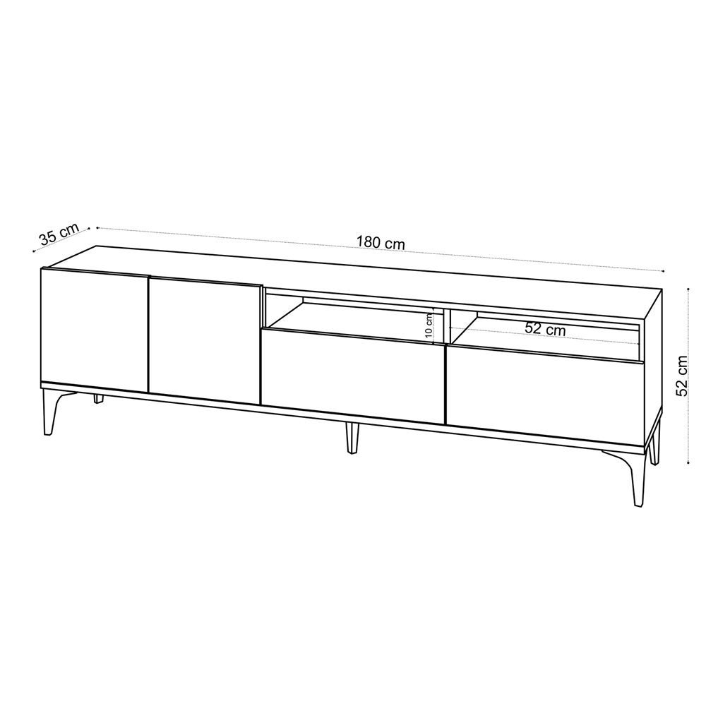 Riona Wooden TV Stand with 4 Doors in Oak