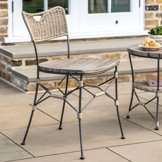 Read more about Ripon outdoor natural wooden dining chairs in pair