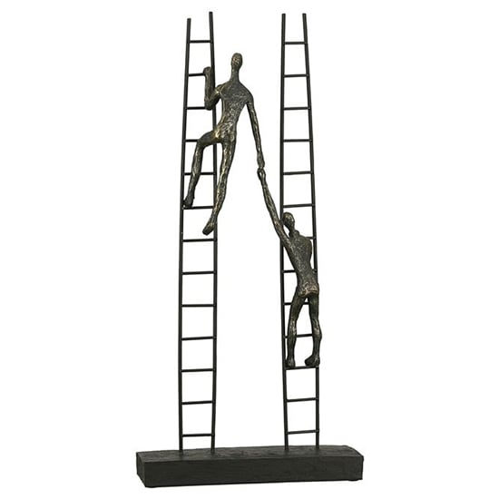 Rise Poly Design Sculpture In Antique Bronze And Black