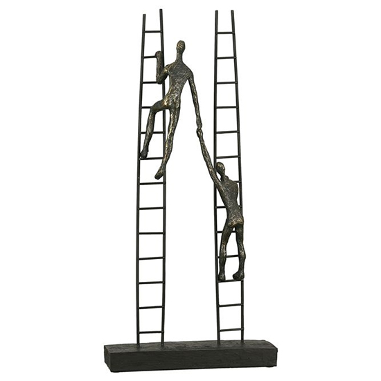 Read more about Rise poly design sculpture in antique bronze and black