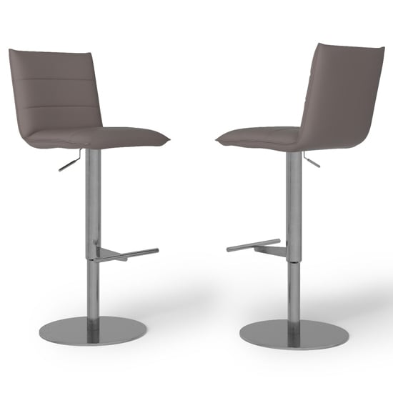 Radlett Taupe Faux Leather Bar Stools In Pair_2