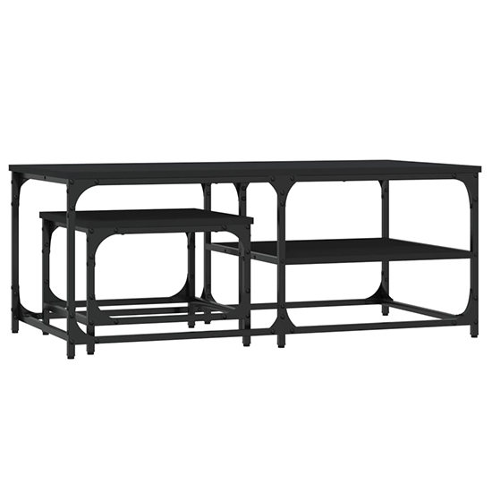 Rivas Set Of 2 Wooden Coffee Tables In Black