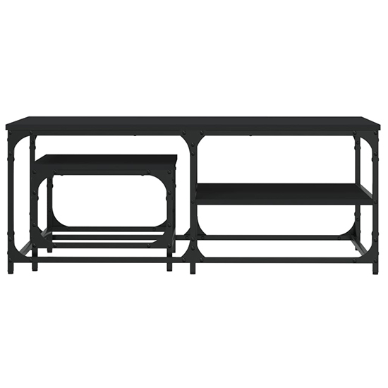 Rivas Set Of 2 Wooden Coffee Tables In Black