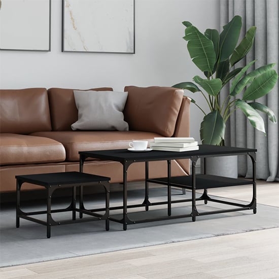 Read more about Rivas set of 2 wooden coffee tables in black