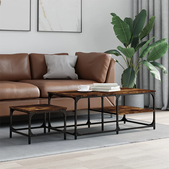 Read more about Rivas set of 2 wooden coffee tables in smoked oak
