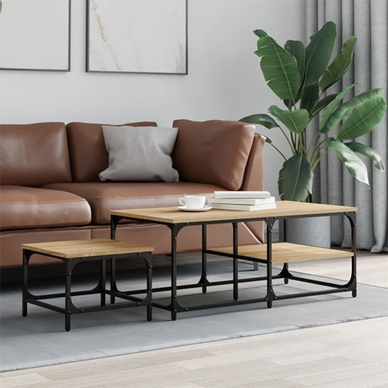 Read more about Rivas set of 2 wooden coffee tables in sonoma oak