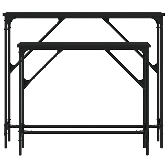 Rivas Set Of 2 Wooden Console Tables In Black