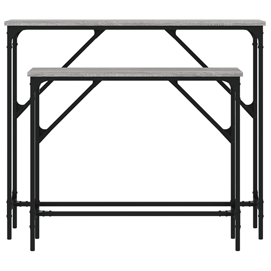 Rivas Set Of 2 Wooden Console Tables In Grey Sonoma Oak