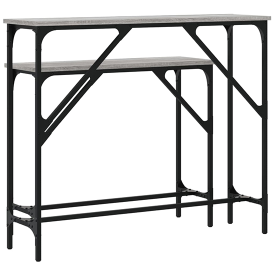 Rivas Set Of 2 Wooden Console Tables In Grey Sonoma Oak