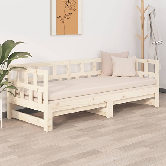 rivas solid pinewood pull-out single day bed in natural