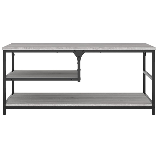 Rivas Wooden Coffee Table With 2 Shelves In Grey Sonoma Oak