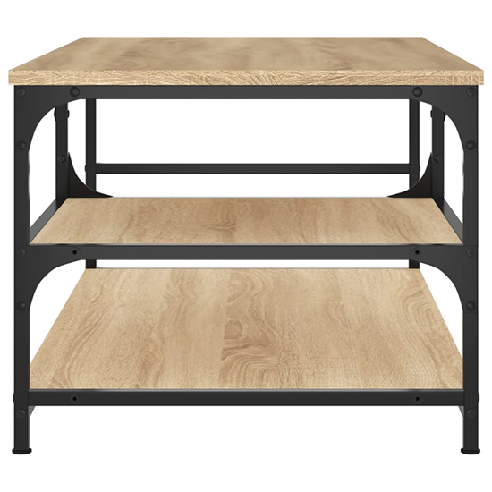 Rivas Wooden Coffee Table With 2 Shelves In Sonoma Oak