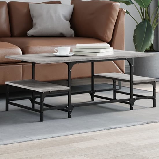 Product photograph of Rivas Wooden Coffee Table In Grey Sonoma Oak from Furniture in Fashion