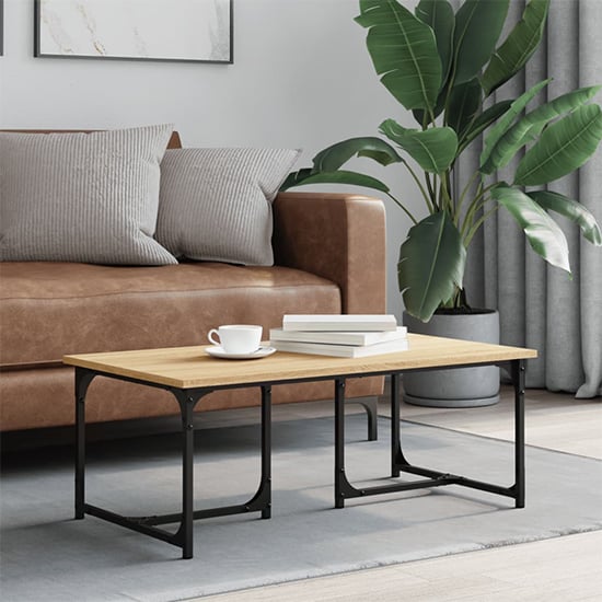 Product photograph of Rivas Wooden Coffee Table Rectangular In Sonoma Oak from Furniture in Fashion