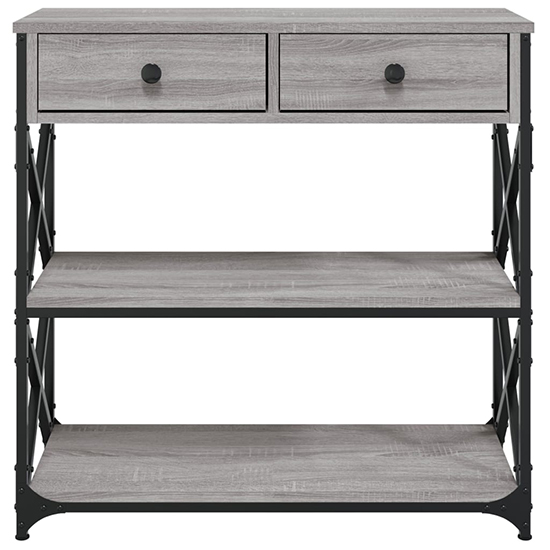 Rivas Wooden Console Table With 2 Drawers In Grey Sonoma Oak