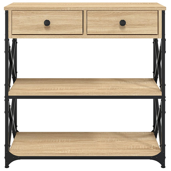 Rivas Wooden Console Table With 2 Drawers In Sonoma Oak