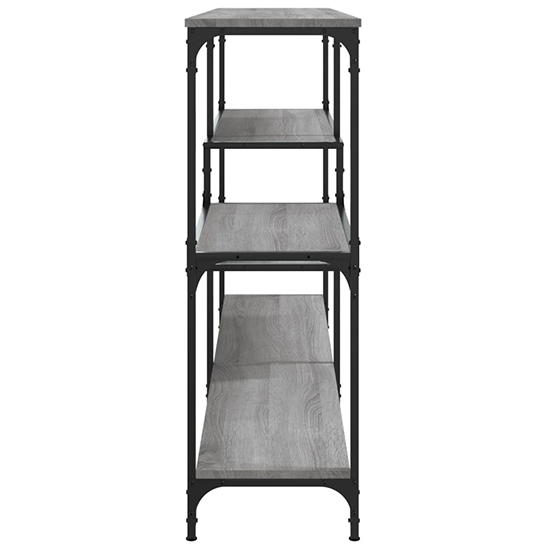 Rivas Wooden Console Table Wide With 4 Shelves In Grey Sonoma Oak