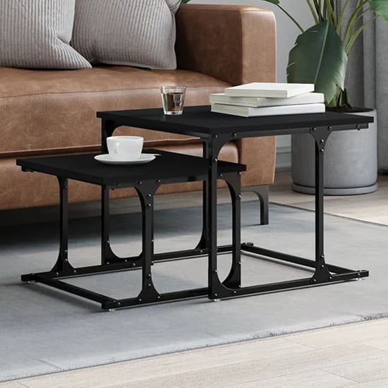 Read more about Rivas wooden set of 2 coffee tables in black
