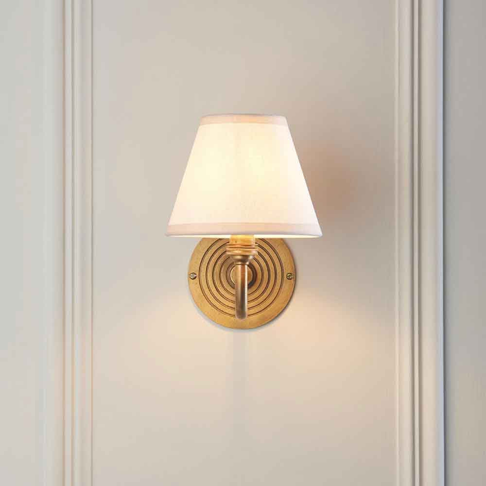 Riven Metal Wall Light in Brass