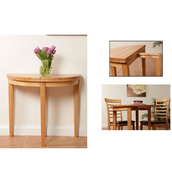 Product photograph of Rivero Extending Halfmoon Dining Table In Light Oak from Furniture in Fashion