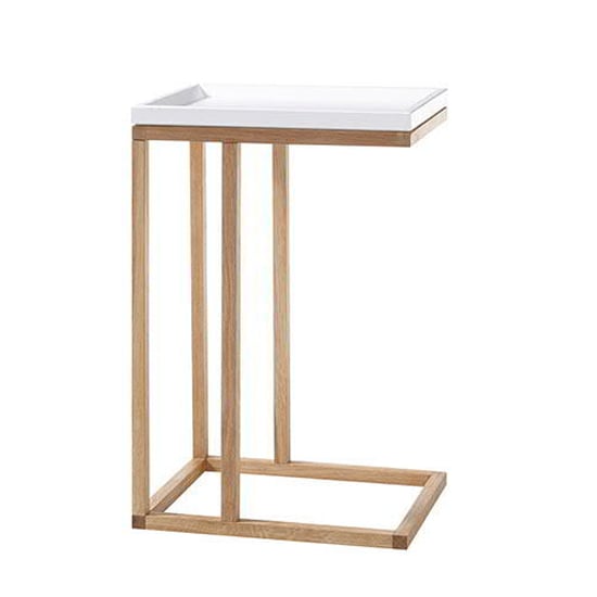 Read more about Riverside wooden side table in matt white and oak